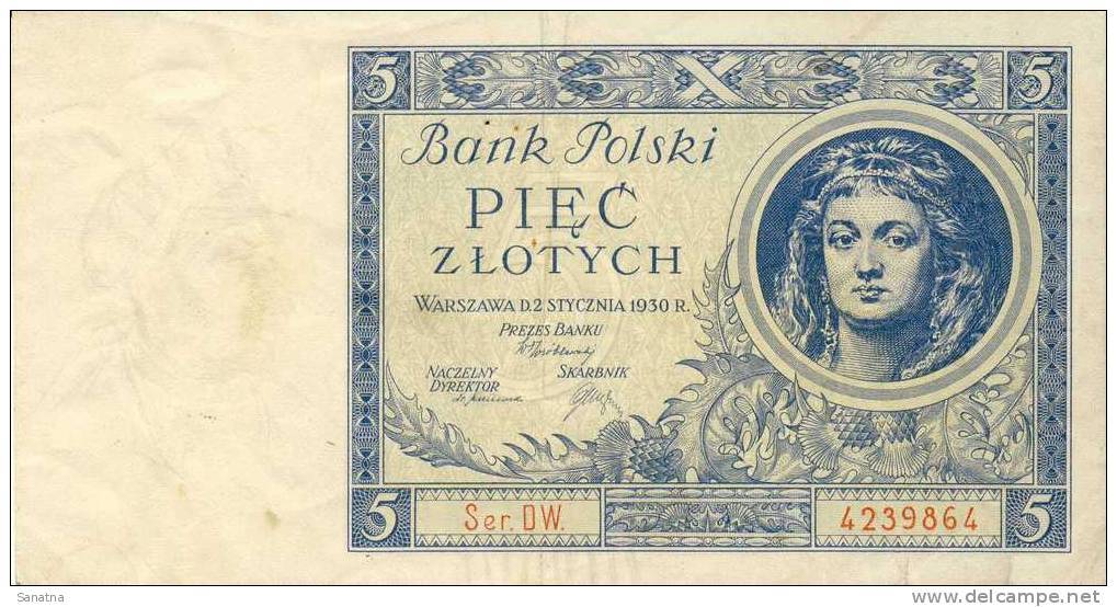 Banknote Poland 5 Zloty - Pologne