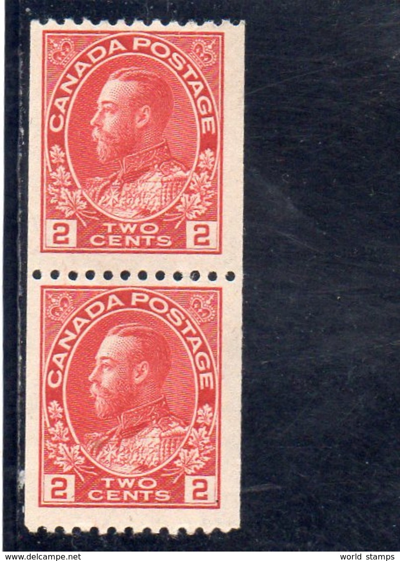 CANADA 1911-6 ** DENT 12 HORIZ. 2 SCAN - Unused Stamps