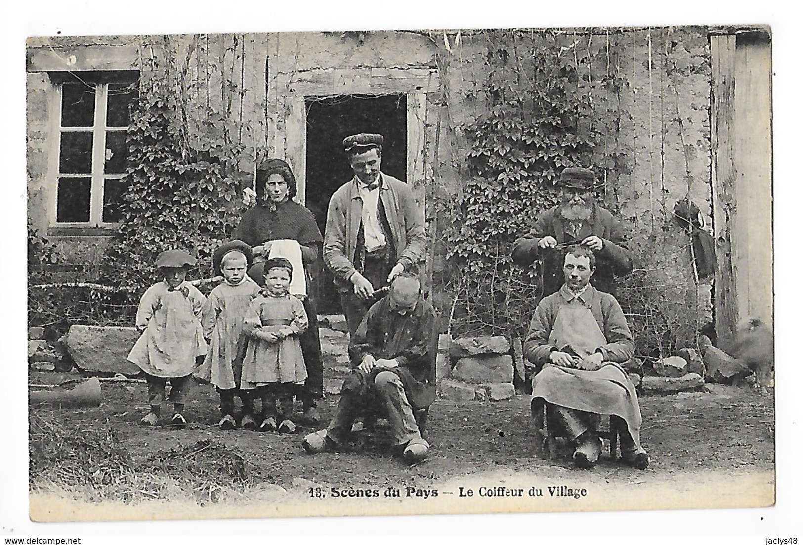 Scènes Du Pays - Le Coiffeur Du Village  ( Vieux Métiers à La Campagne )  ## RARE ##   -  L 1 - Autres & Non Classés