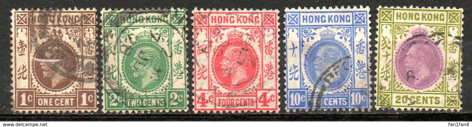 GRANDE BRETAGNE - HONG KONG - (Colonie Britannique) - 1912-21 - N° 99 à 106 - (Lot 5 Valeurs Différentes - (George V) - Oblitérés