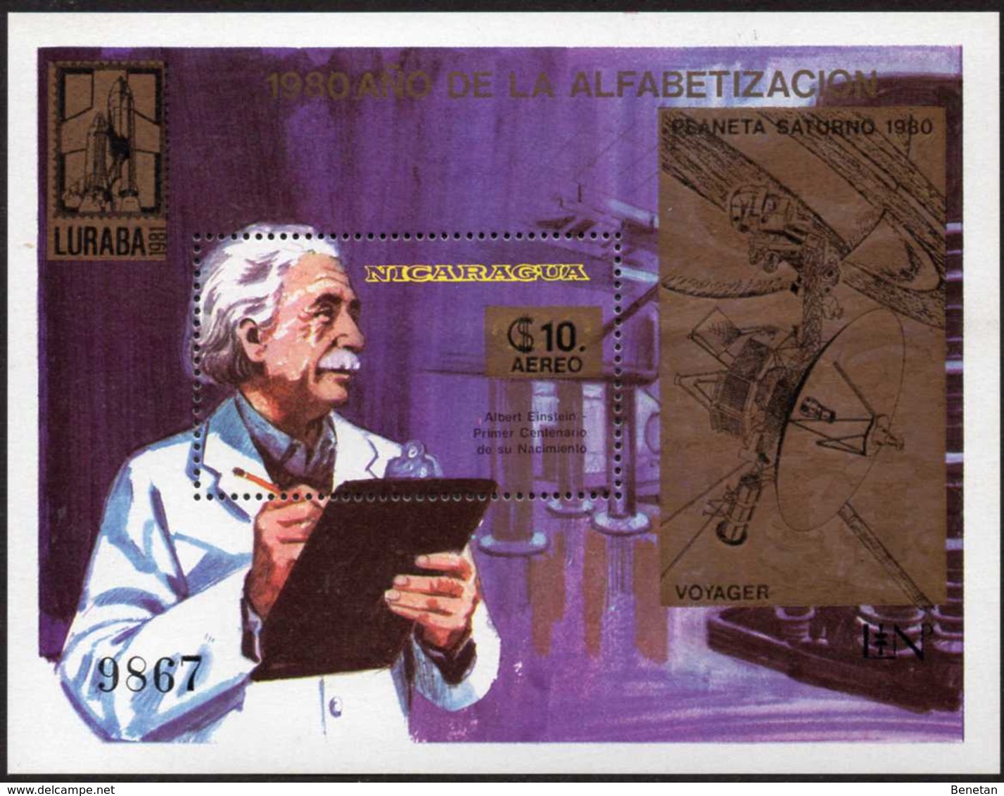 Nicaragua - Albert Einstein Mi# Bl.135 Mint Never Hinged - Albert Einstein