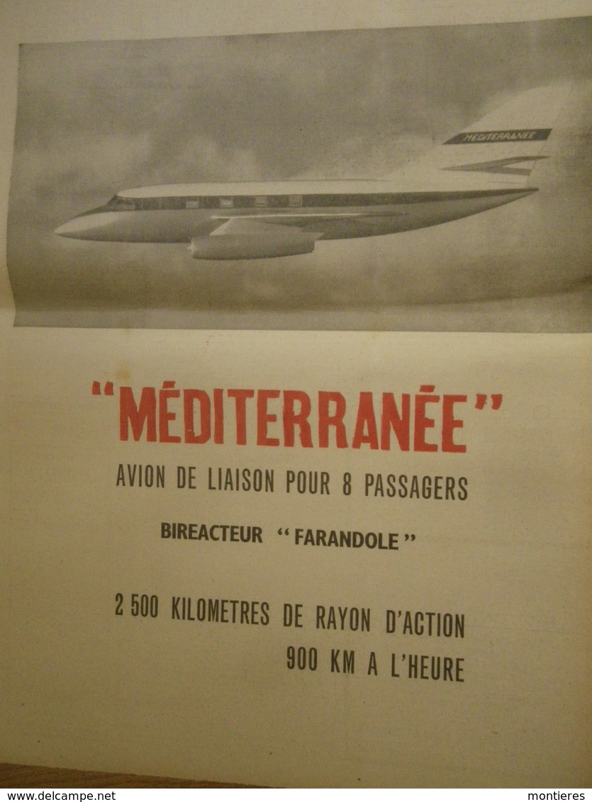 Marcel Dassault Bi-réacteurs Méditerrannée Avion De Liaison - Publicité D'époque : 1958 - Publicités