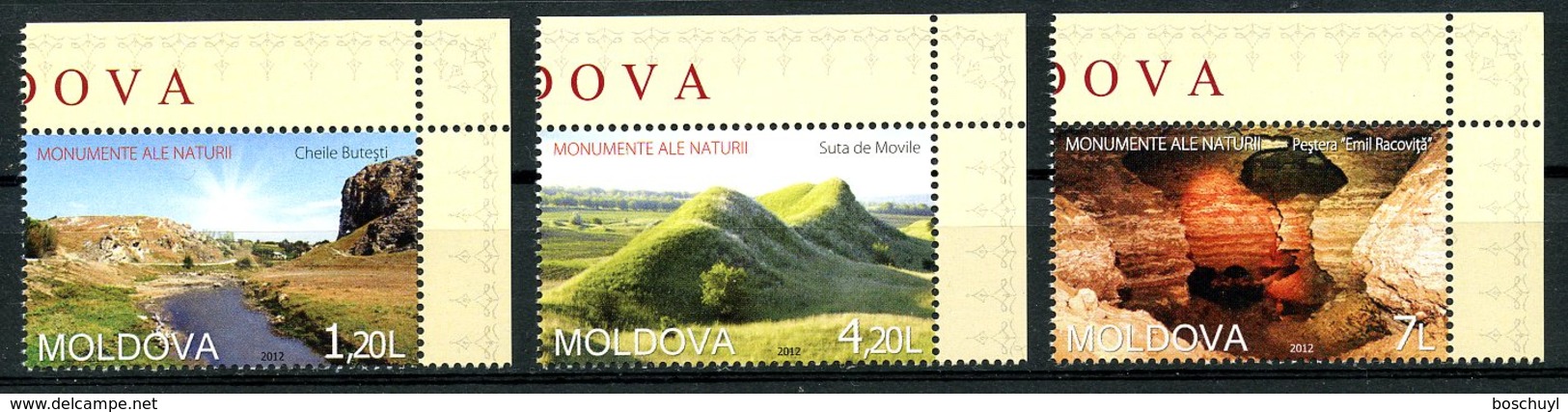 Moldova, 2012, Landscapes, Scenery, Cave, MNH, Michel 814-816 - Moldavie