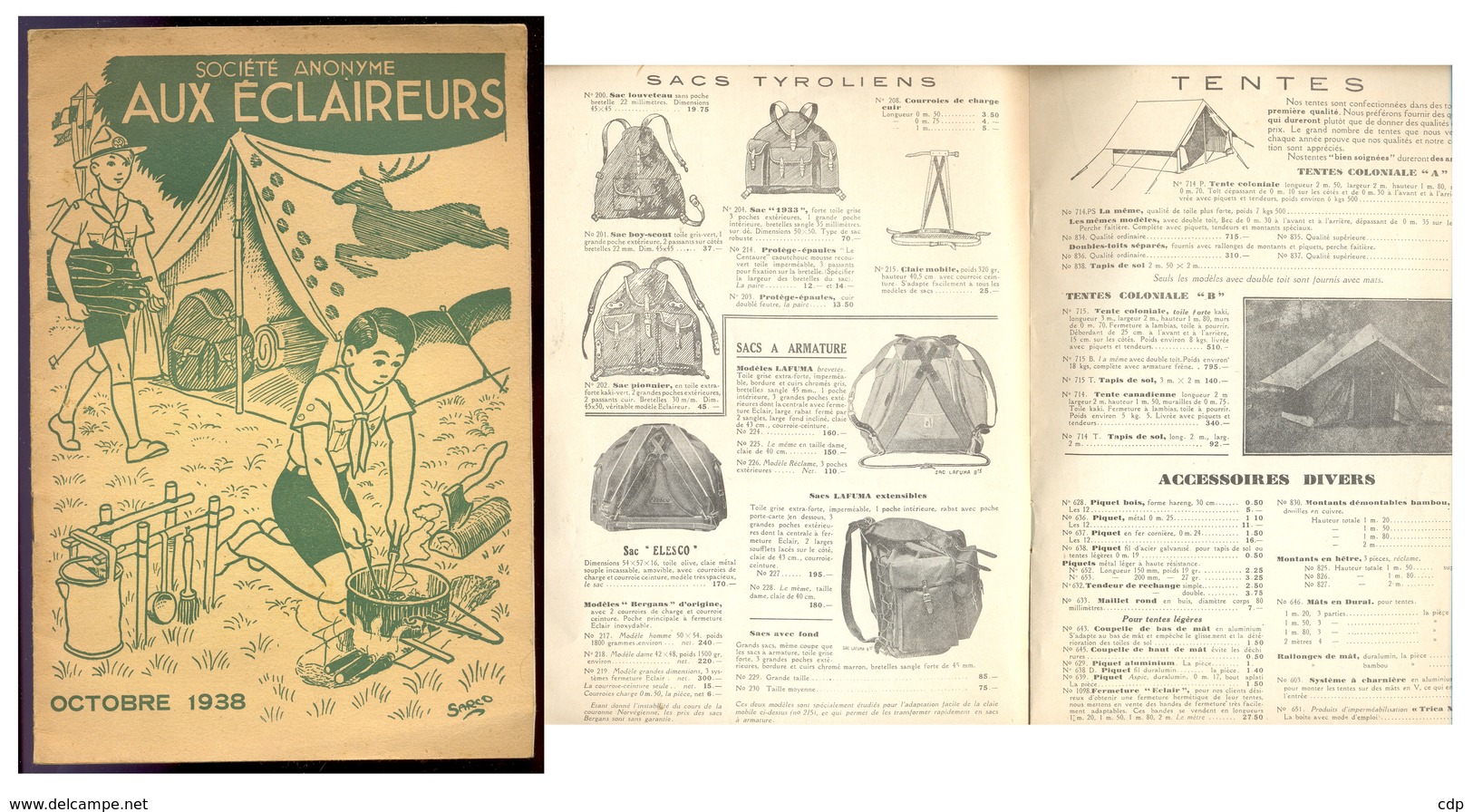 Scoutisme Aux éclaireurs   1938    Catalogue - Scoutisme