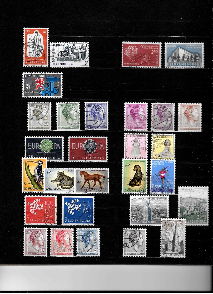 Belle Collection De Timbres Oblitérés Du Luxembourg Dans Un Classeur 16 Pages - Collections (en Albums)