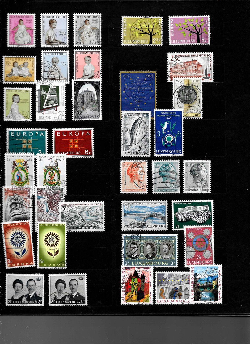 Belle Collection De Timbres Oblitérés Du Luxembourg Dans Un Classeur 16 Pages - Collections (en Albums)