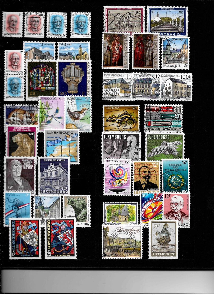 Belle collection de timbres oblitérés du Luxembourg dans un classeur 16 pages