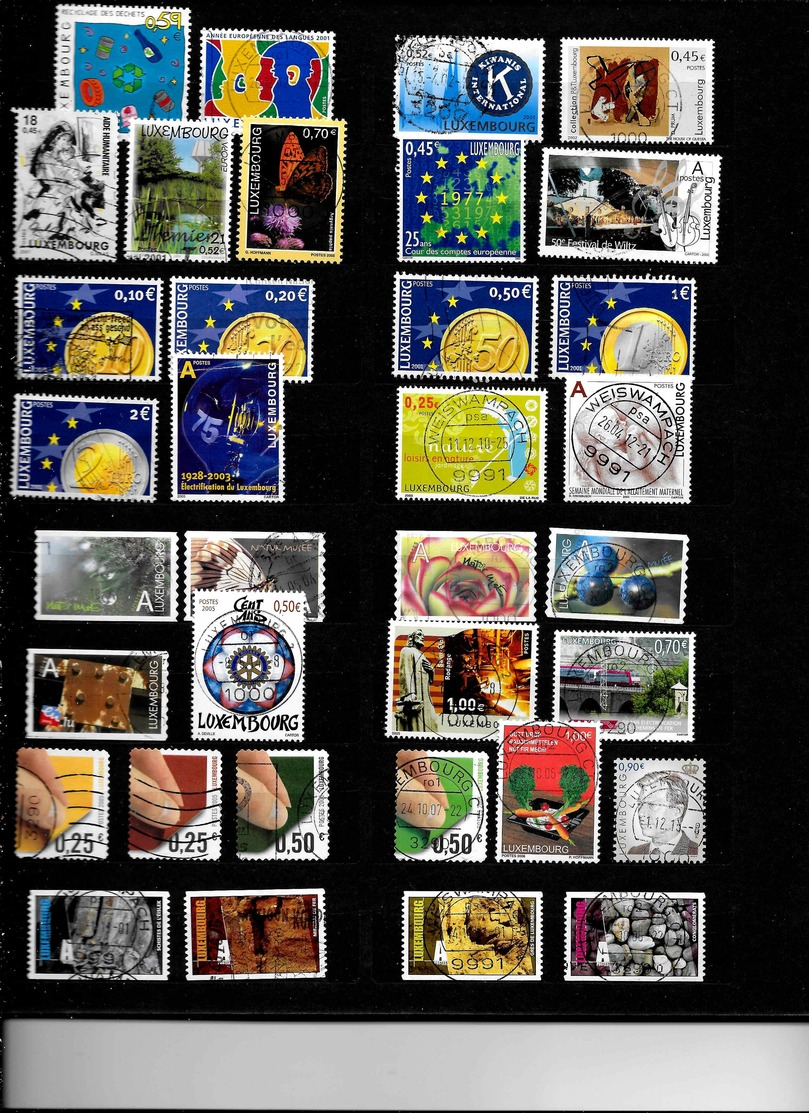 Belle collection de timbres oblitérés du Luxembourg dans un classeur 16 pages