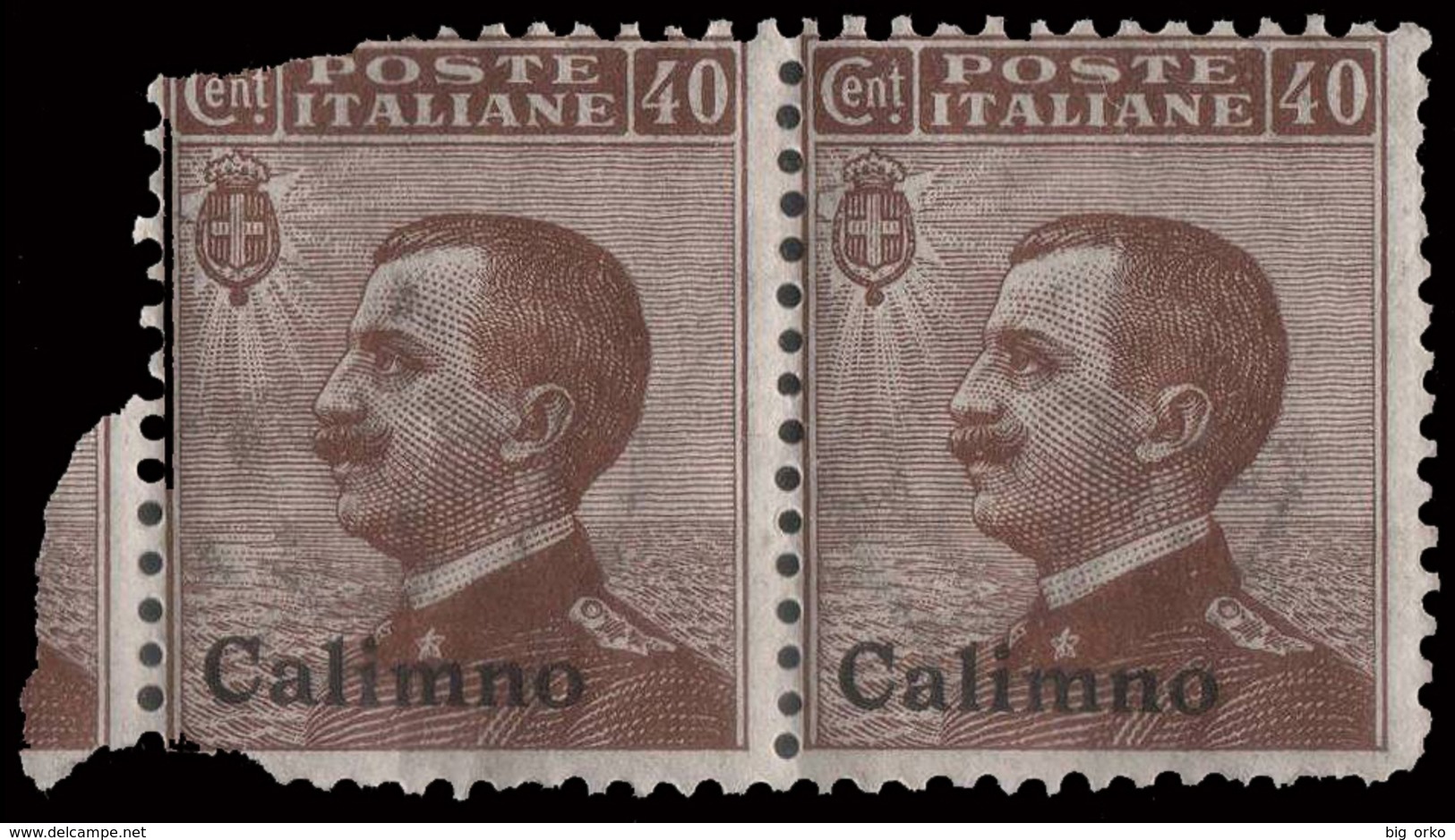 Italia - Isole Egeo: Calino - 40 C. Bruno (coppia) - 1912 - Egée (Calino)