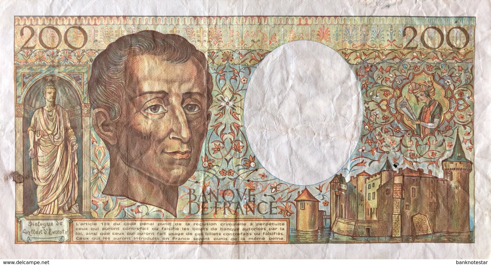 France 200 Francs, P-155b (1987) - Fine - 200 F 1981-1994 ''Montesquieu''