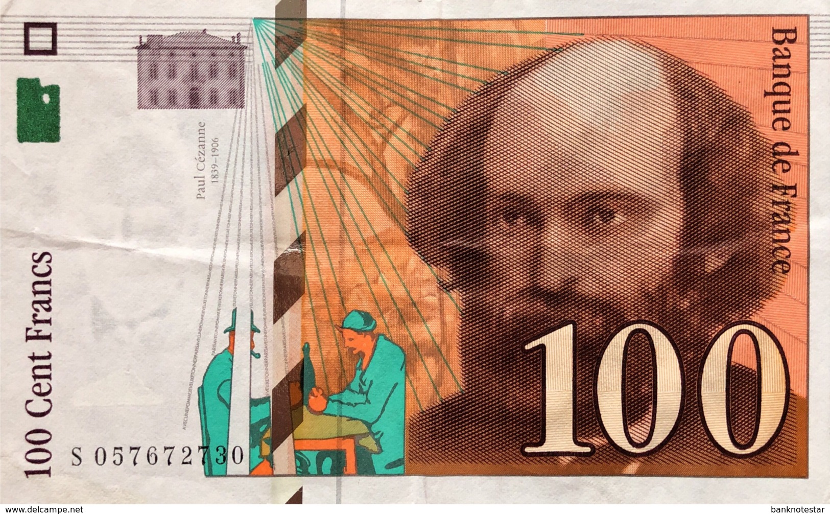 France 100 Francs, P-158 (1998) - Very Fine - 100 F 1997-1998 ''Cézanne''