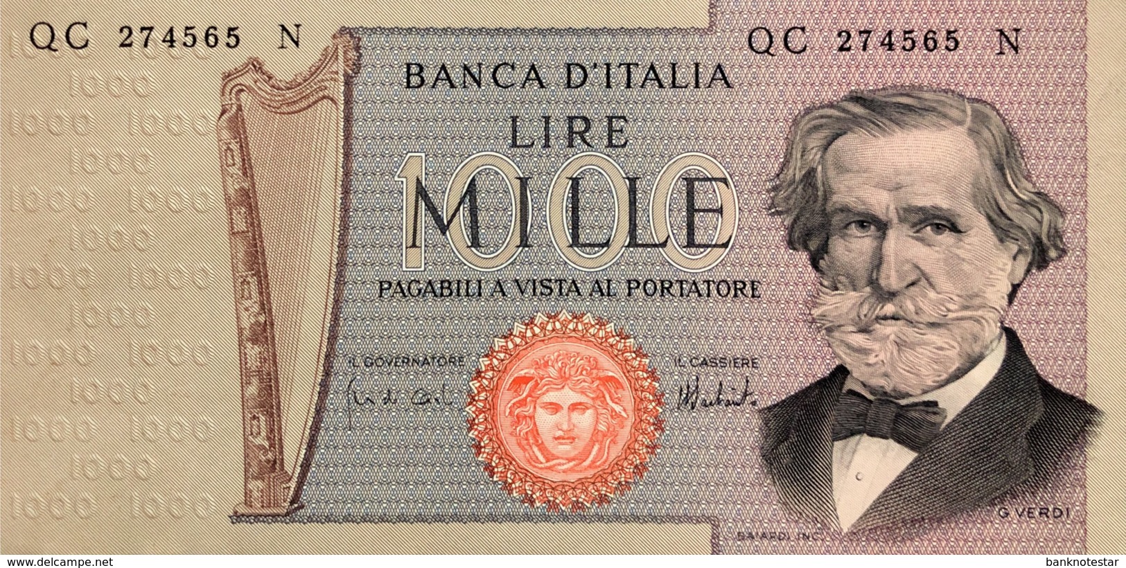 Italy 1.000 Lire, P-101d (5.8.1975) - UNC - 1.000 Lire