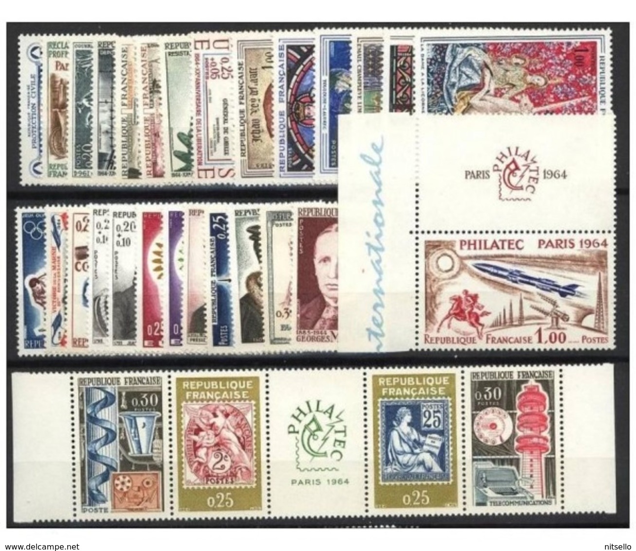 AÑOS COMPLETOS  ///  (C380) FRANCIA 1964 AÑO COMPLETO **MNH   CATALOG/COTE: 49€    ¡¡¡ OFERTA !!! - 1960-1969