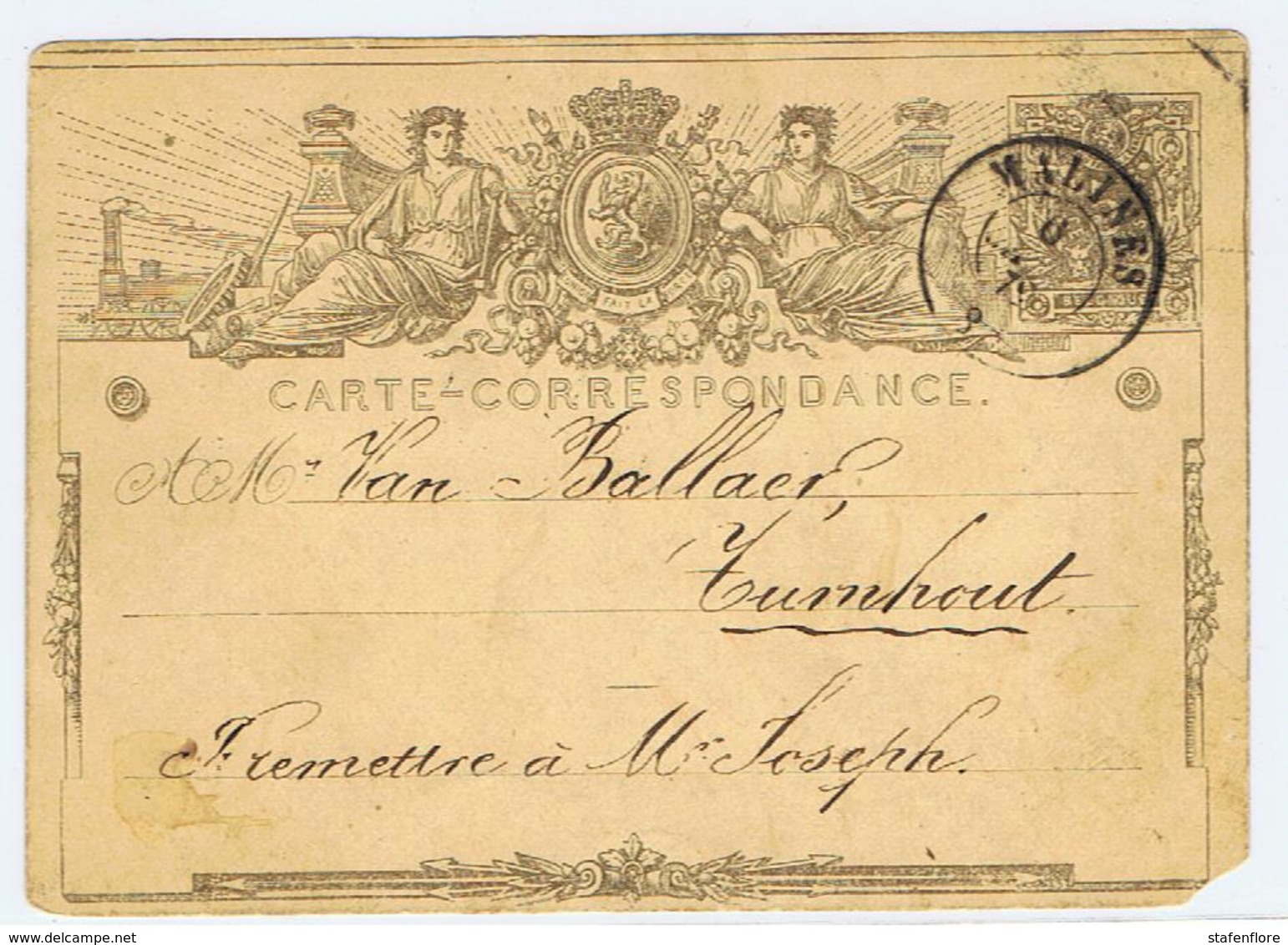 Carte Lettre , Kaartbrief Naar Turnhout 1898 - Other & Unclassified