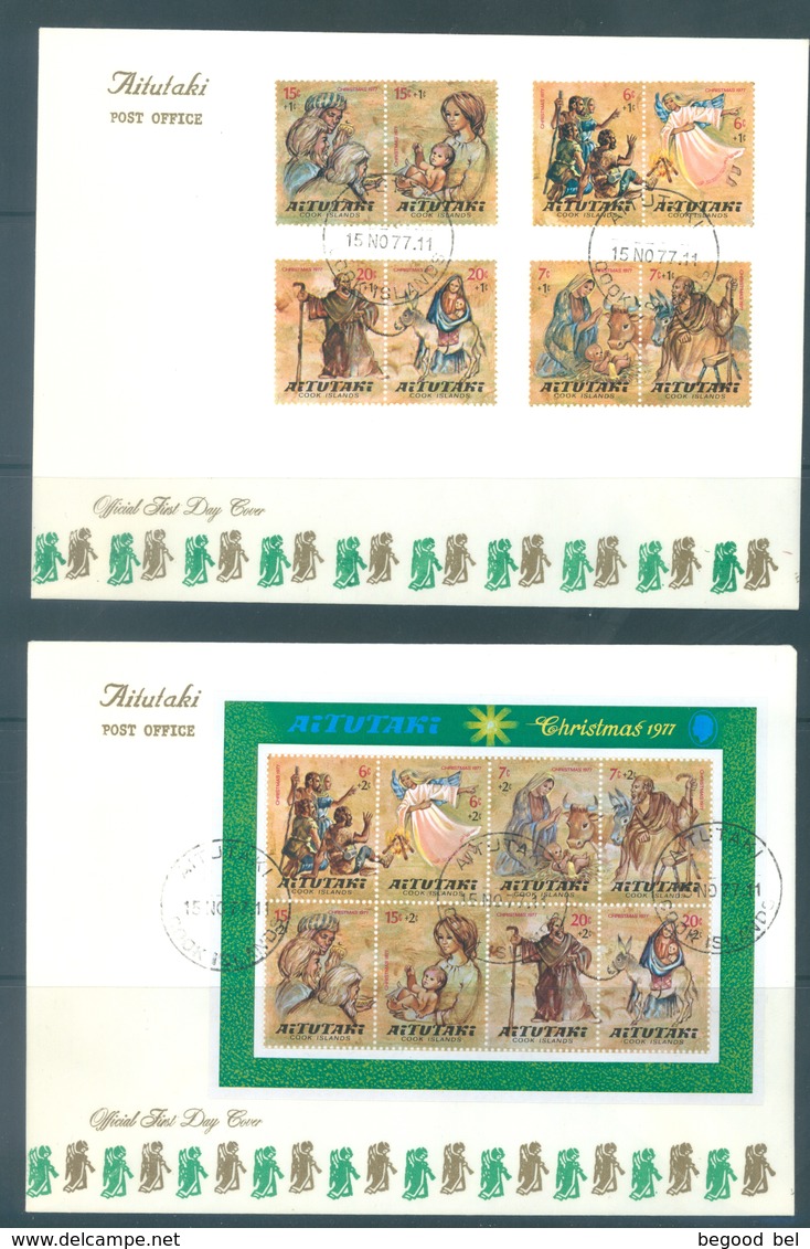 AITUTAKI - 15.11.1977 - FDC - CHRISTMAS - Yv 213-220 BLOC 17 - Lot 18854 - Aitutaki