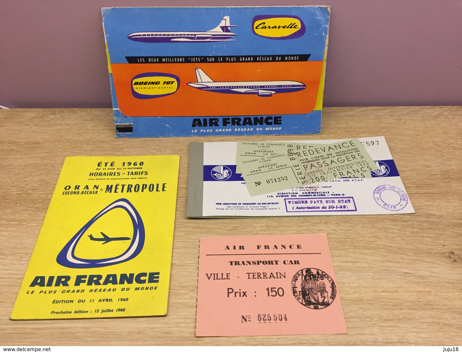 Lot De 2 Billets Air France De 1960 - Tickets