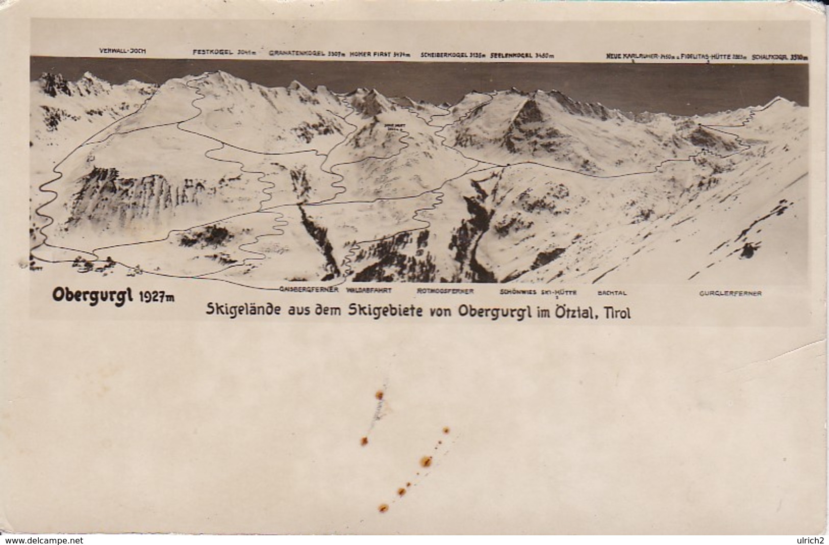 AK Obergurgl - Skigelände Aus Dem Skigebiete Von Obergurgl Im Ötztal (38643) - Oetz