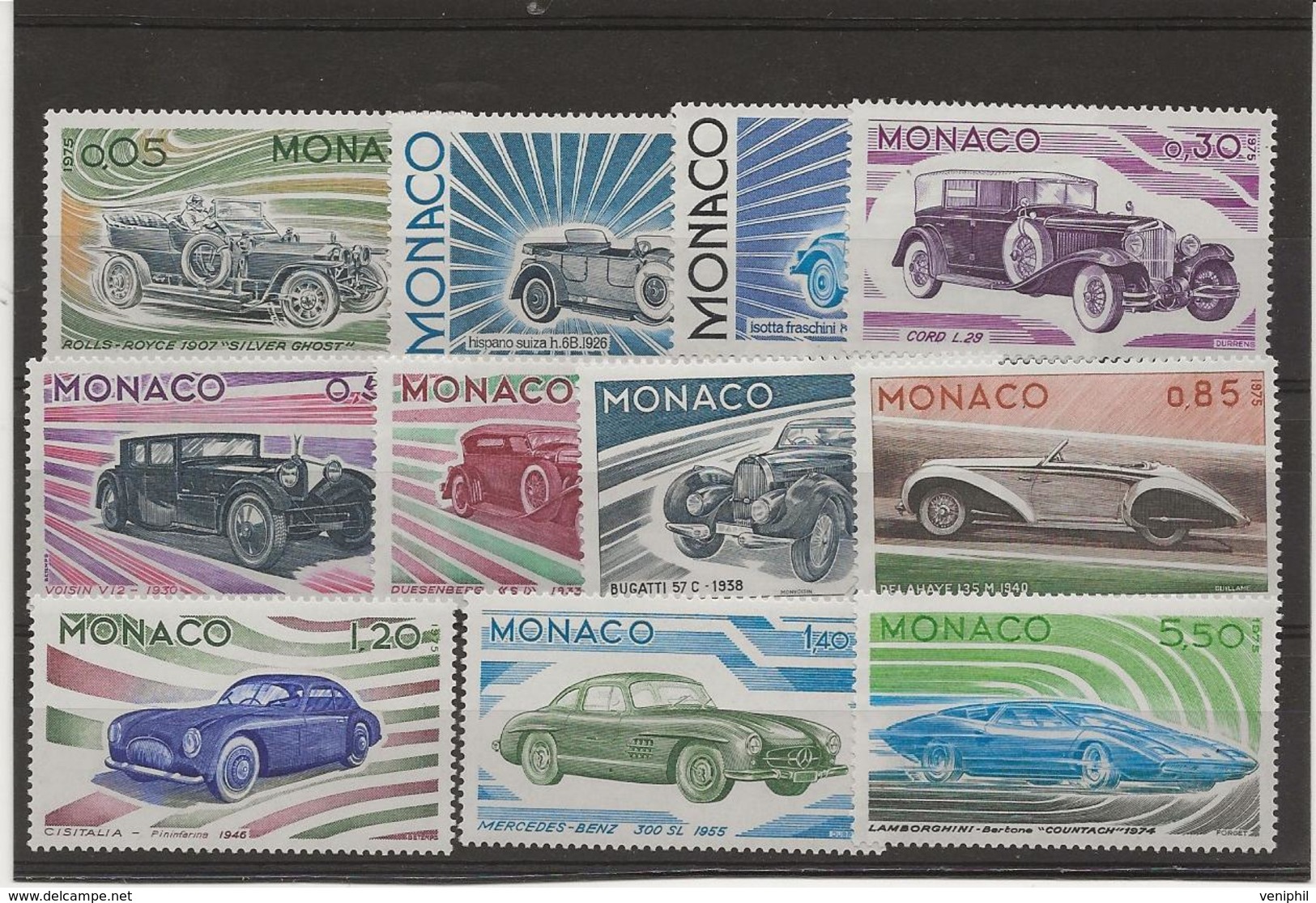 MONACO - N° 1018 A 1028- NEUF SANS CHARNIERE - ANNEE 1975 - COTE 46 € - Unused Stamps