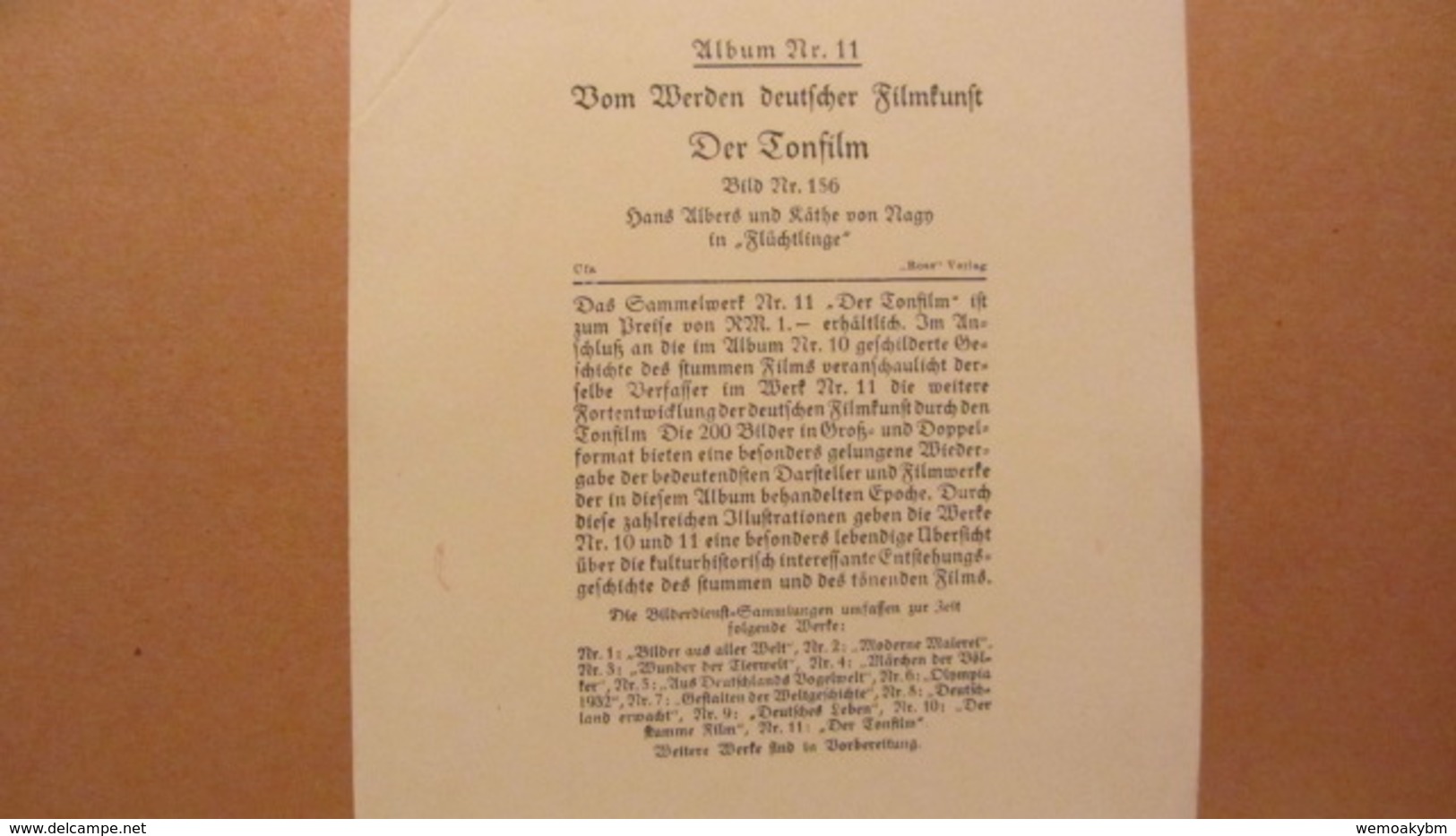 DR:   Sammelwerkkarten Nr. 11 - Hans Albert Und Käthe Von Nagy In "Flüchtlinge" - Other & Unclassified