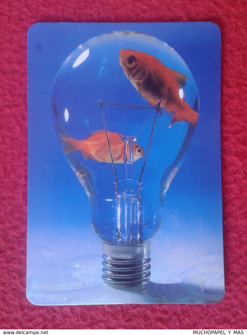 SPAIN CALENDARIO DE BOLSILLO CALENDAR BOMBILLA LIGHTBULB LUZ ELÉCTRICA AMPOULE LIGHT BULB CON PECES 1990 ELECTRICIDAD... - Small : 1981-90