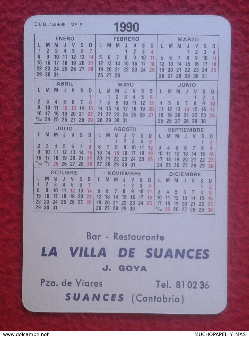 SPAIN CALENDARIO DE BOLSILLO CALENDAR BOMBILLA LIGHTBULB LUZ ELÉCTRICA AMPOULE LIGHT BULB CON PECES 1990 ELECTRICIDAD... - Small : 1981-90