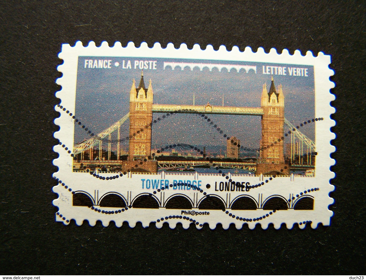 N°1471 TOWER BRIDGE LONDRES OBLITERE ANNEE 2017 SERIE DU CARNET PONTS ET VIADUCS AUTOCOLLANT ADHESIF - Used Stamps