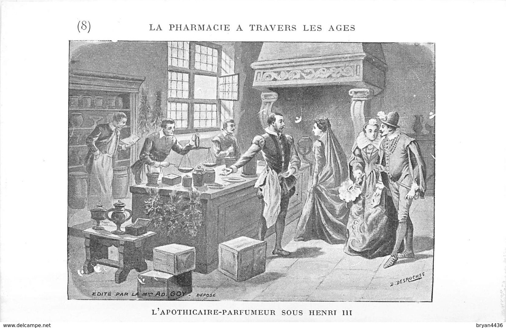 PHARMACIE  - PHARMACIEN- THEME; LA PHARMACIE à TRAVERS LES ÂGES - L'APOTHICAIRES PARFUMEUR SOUS HENRI III -TRES BEL ETAT - Santé