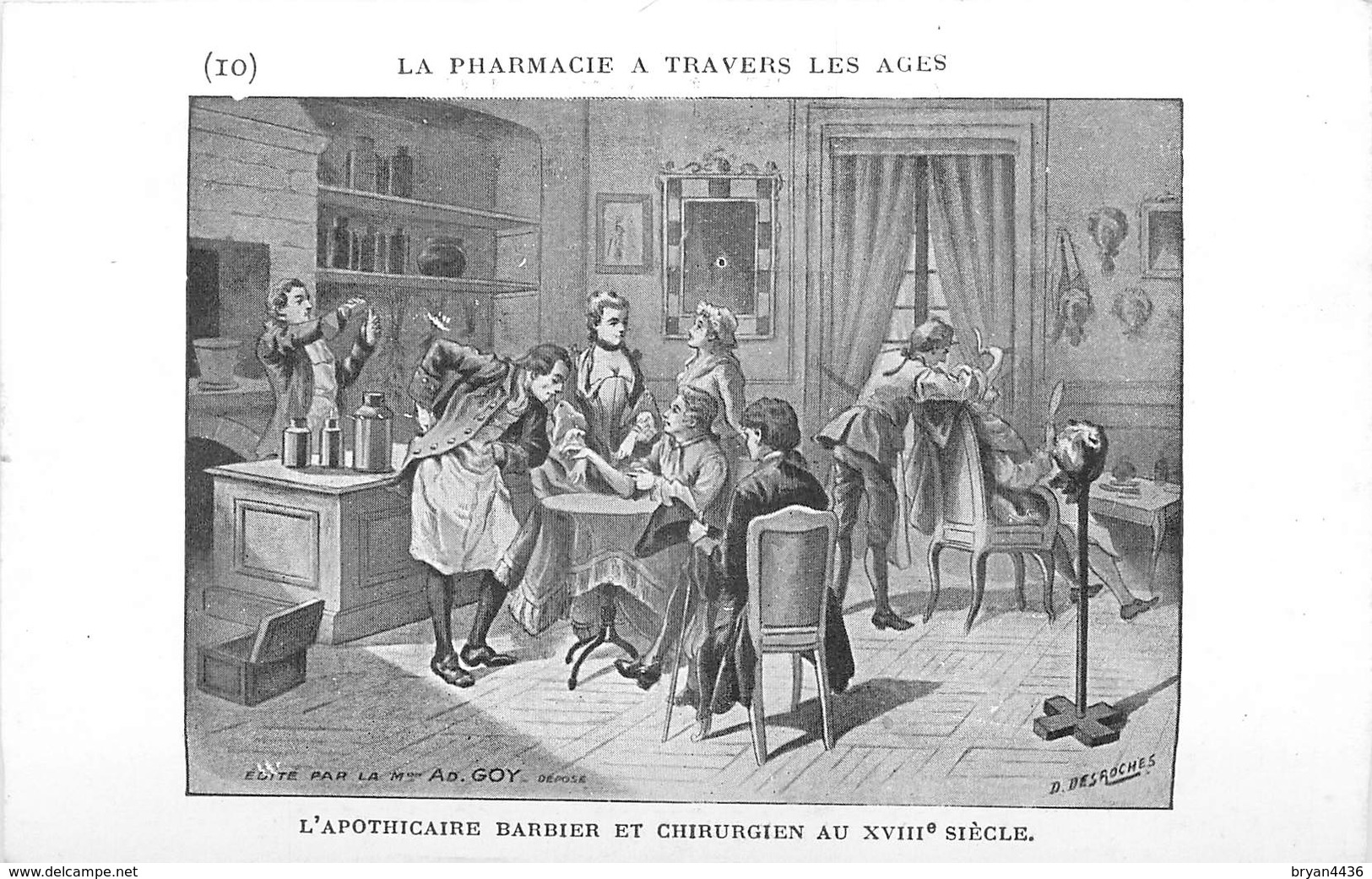 PHARMACIE  - PHARMACIEN- THEME; LA PHARMACIE à TRAVERS LES ÂGES - APOTHICAIRES BARBIER CHIRURGIEN XVIII° -TRES BEL ETAT - Santé