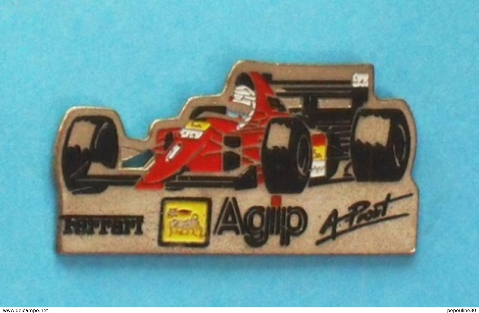 1 PIN'S  //   ** F1 / FERRARI / AGIP / N°1 // Alain PROST ** . (Dimo) - Ferrari