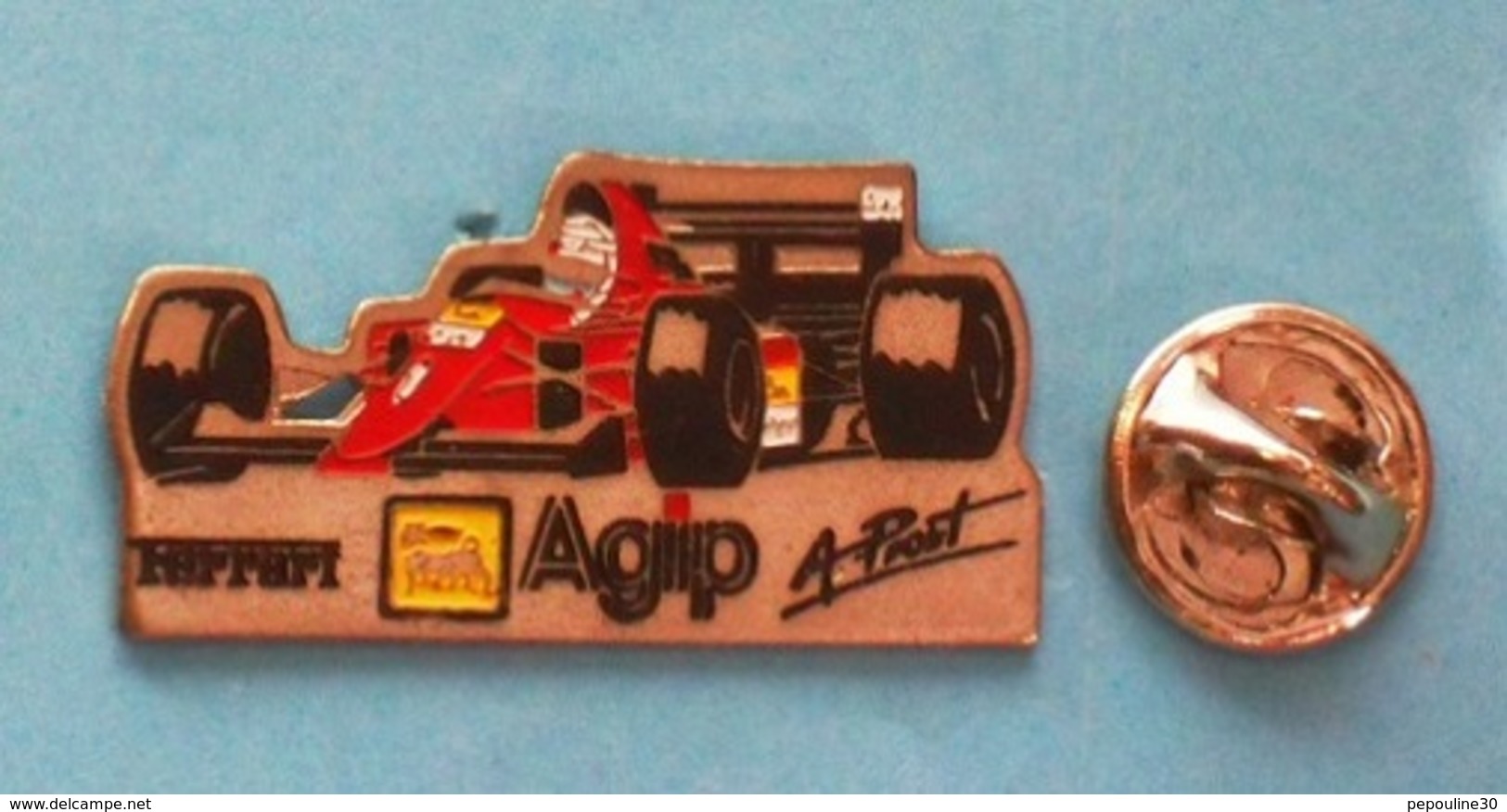 1 PIN'S  //   ** F1 / FERRARI / AGIP / N°1 // Alain PROST ** . (Dimo) - Ferrari