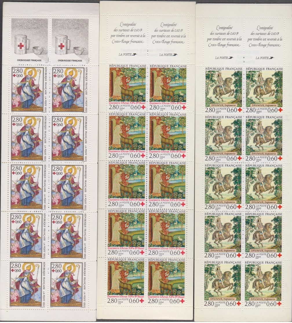 FRANCE 13 Carnets CROIX-ROUGE 1990 à 2002 Neufs Xx - N°YT C2039 à C2051 - Croix Rouge