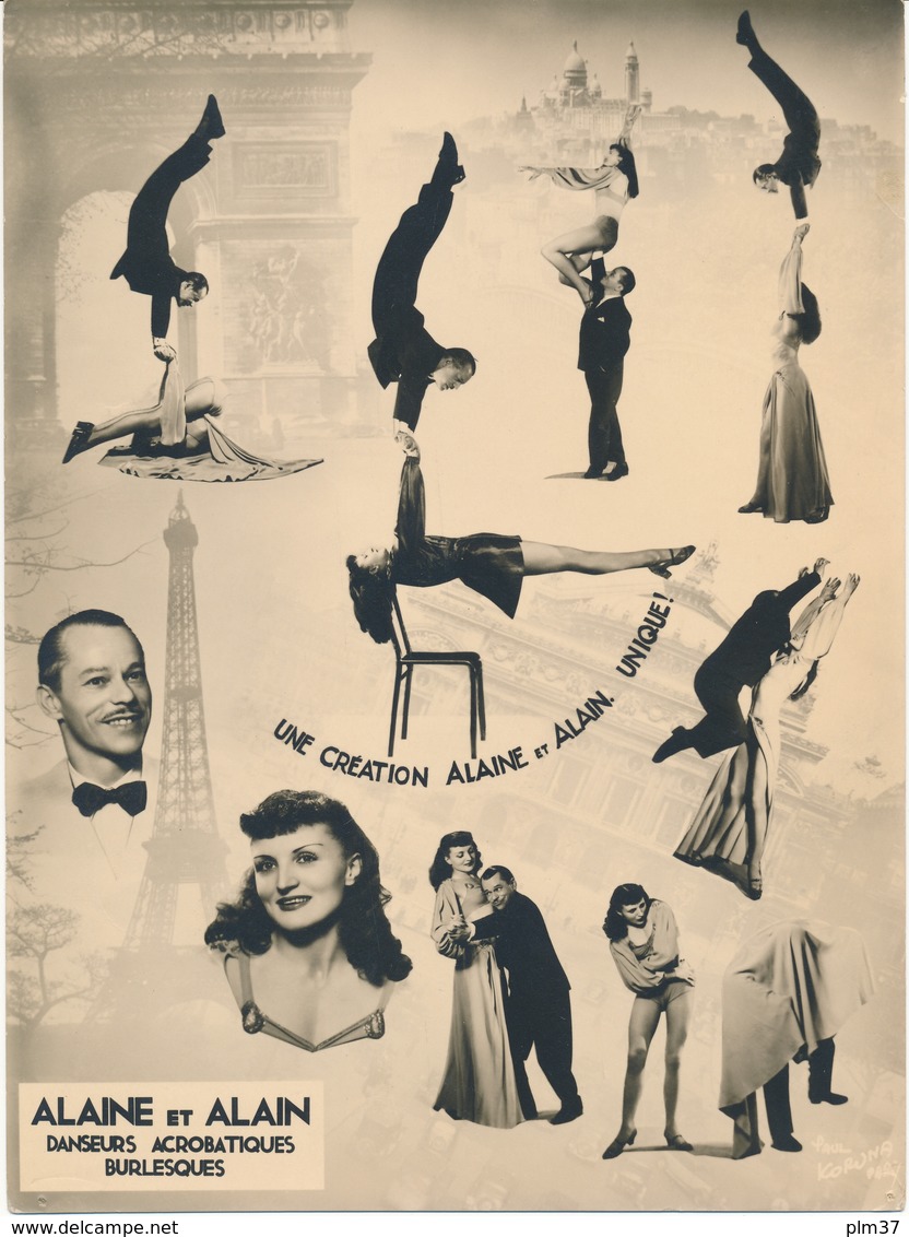 ALAINE ET ALAIN - Danseurs Acrobatique Burlesques, Spectacle, Cirque - Photo  17 X 23 Cm - Altri & Non Classificati