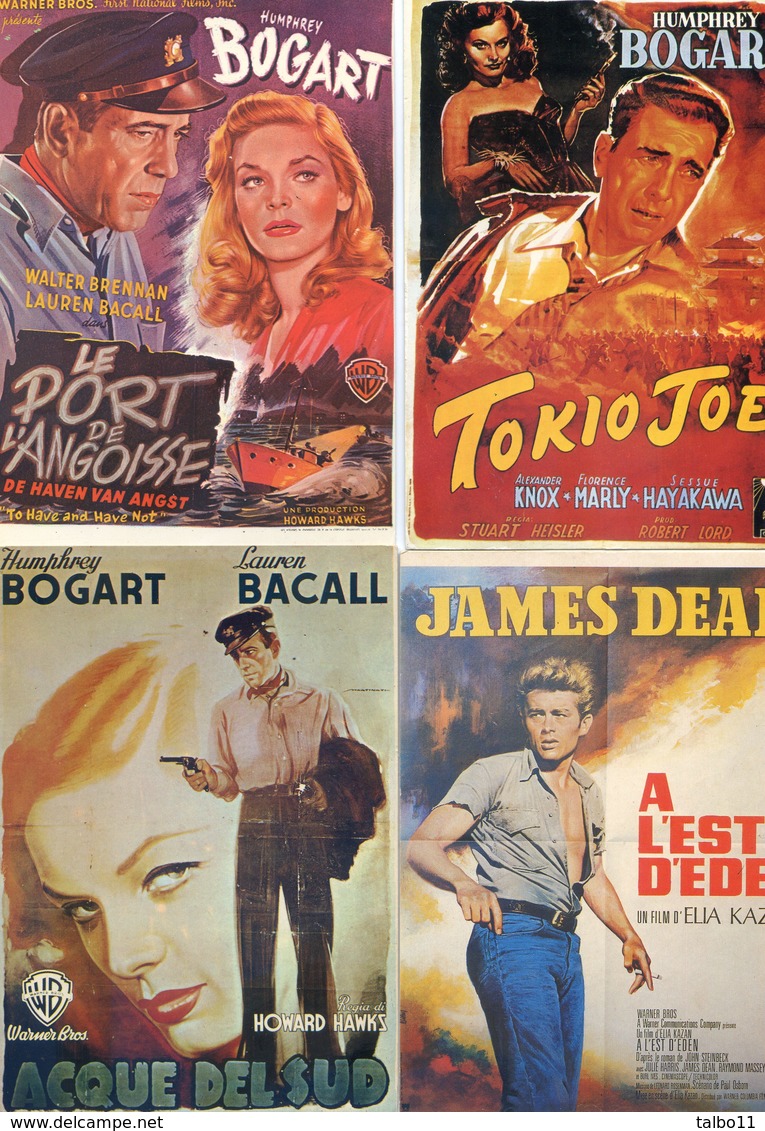 Cinema - Lot De 7 Cartes - Affiches De Cinema - Hitchcock, Stewart, Brando, Bogart, Dean - Affiches Sur Carte
