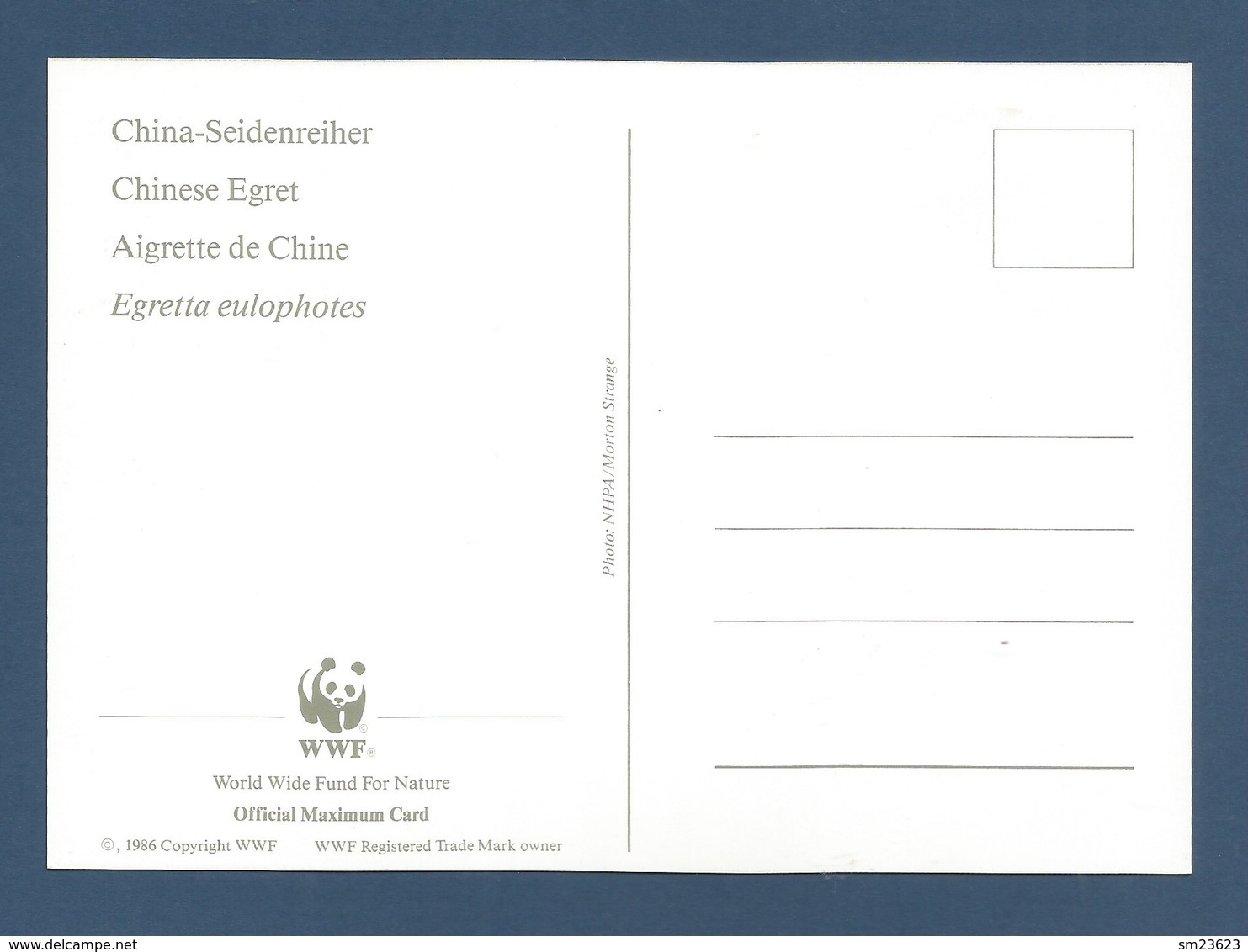 Singapore 1993 , Chinese Egret / China-Seidenreiher - WWF Official Maximum Card 10.11.1993 - Singapour (1959-...)