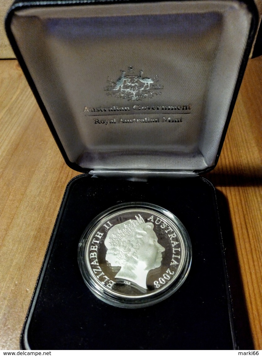 Australia - 2008 - One Dollar Silver Cangaroo By Reg Mombassa - 1$ Fine Silver Proof Coin - Ongebruikte Sets & Proefsets