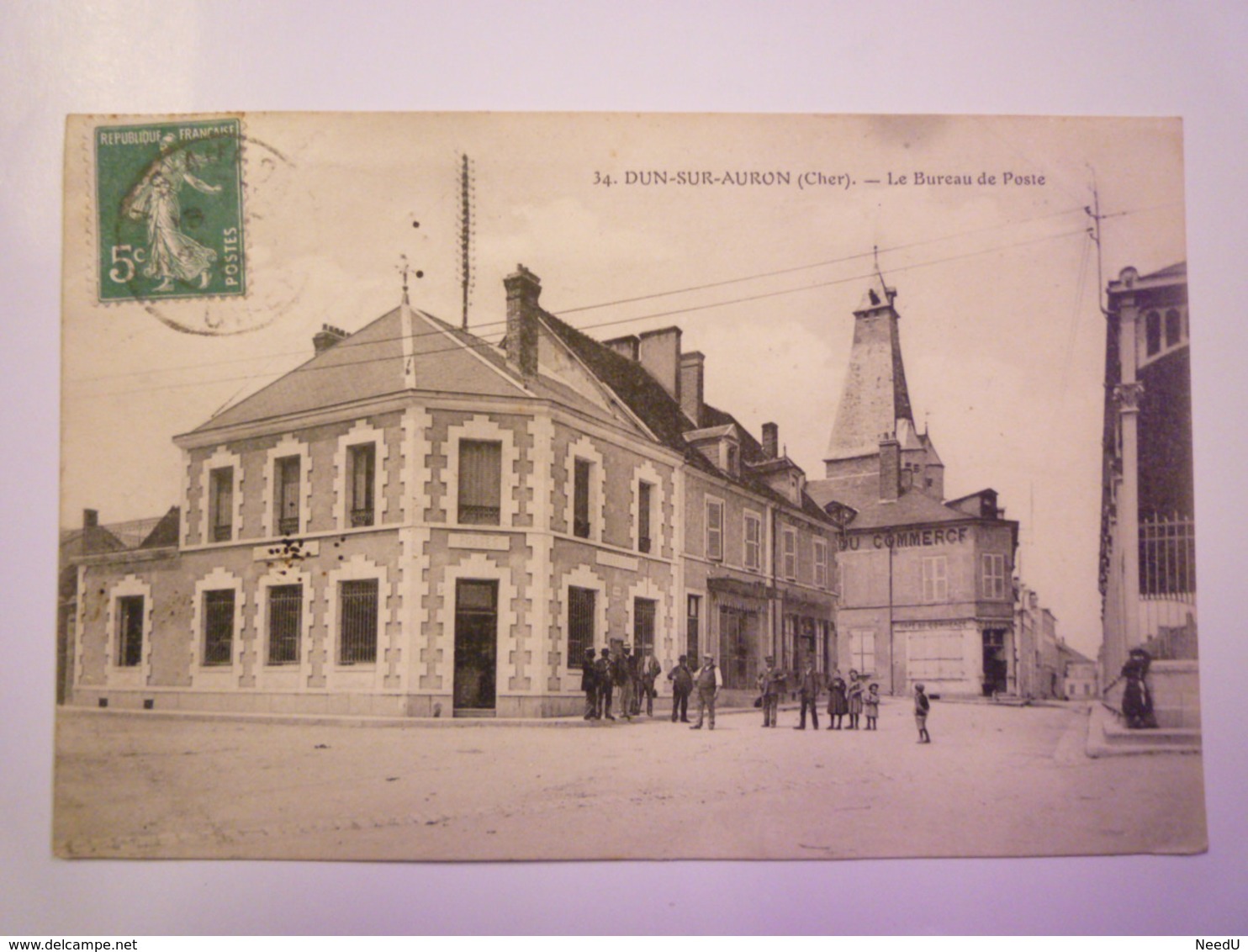 DUN-sur-AURON  (Cher)  :  Le Bureau De  POSTE   1909    XXX - Dun-sur-Auron