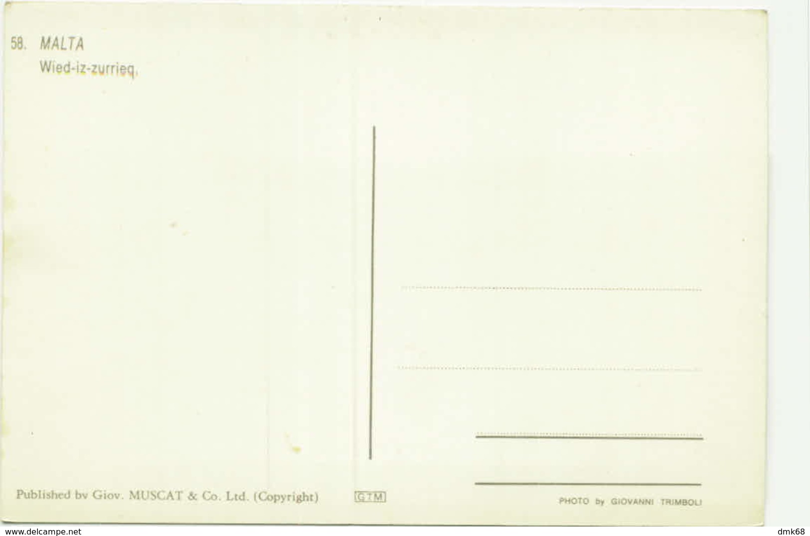 MALTA - WIED-IZ-ZURRIEQ - BY GIOV. MUSCAT & CO. - 1960s (BG1911) - Malta