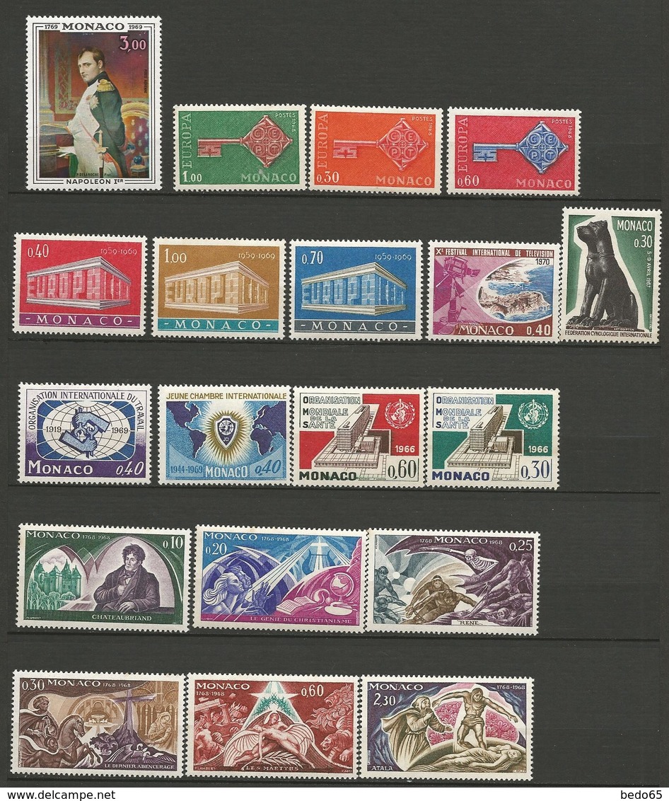 LOT MONACO  NEUF** LUXE SANS CHARNIERE  / MNH / Cote 22€ - Collections, Lots & Séries