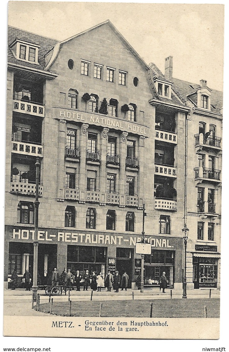 CPA Metz Hôtel Restaurant National Gegenuber Dem Hauptbahnhof - Metz