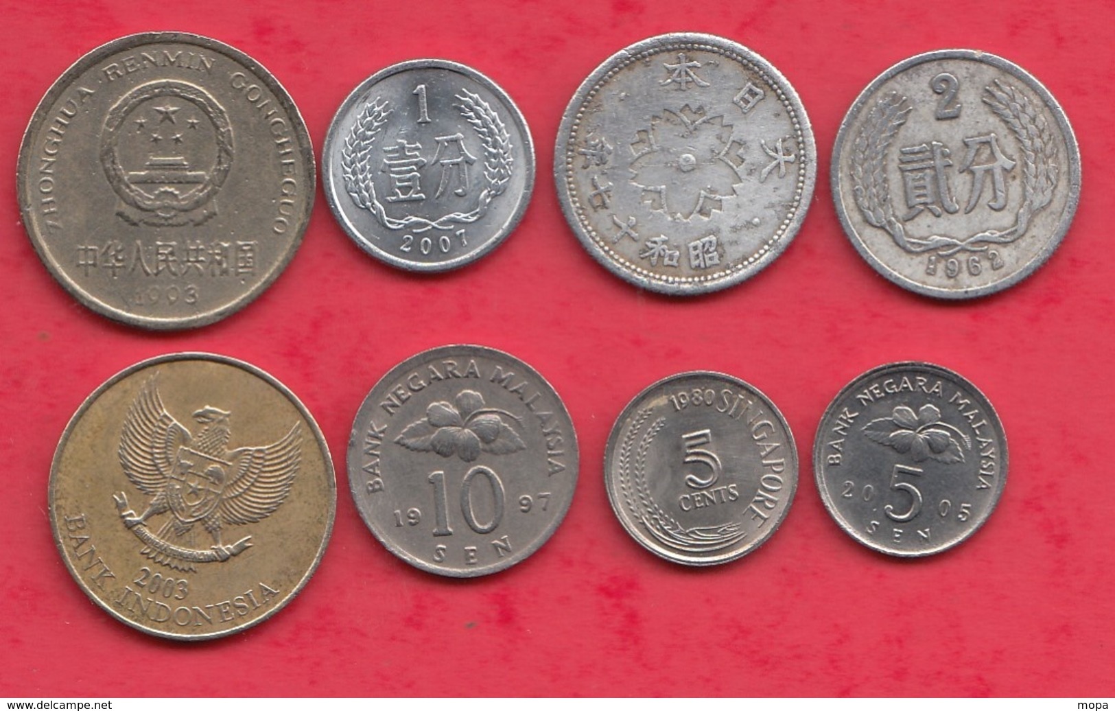 Autres-Asie 38 pièces dans l 'état (scan 1 -pièce n °2 Népal -2 Paisa 1921-n °3 -2 Paisa 1935 -n °3 à identifier)