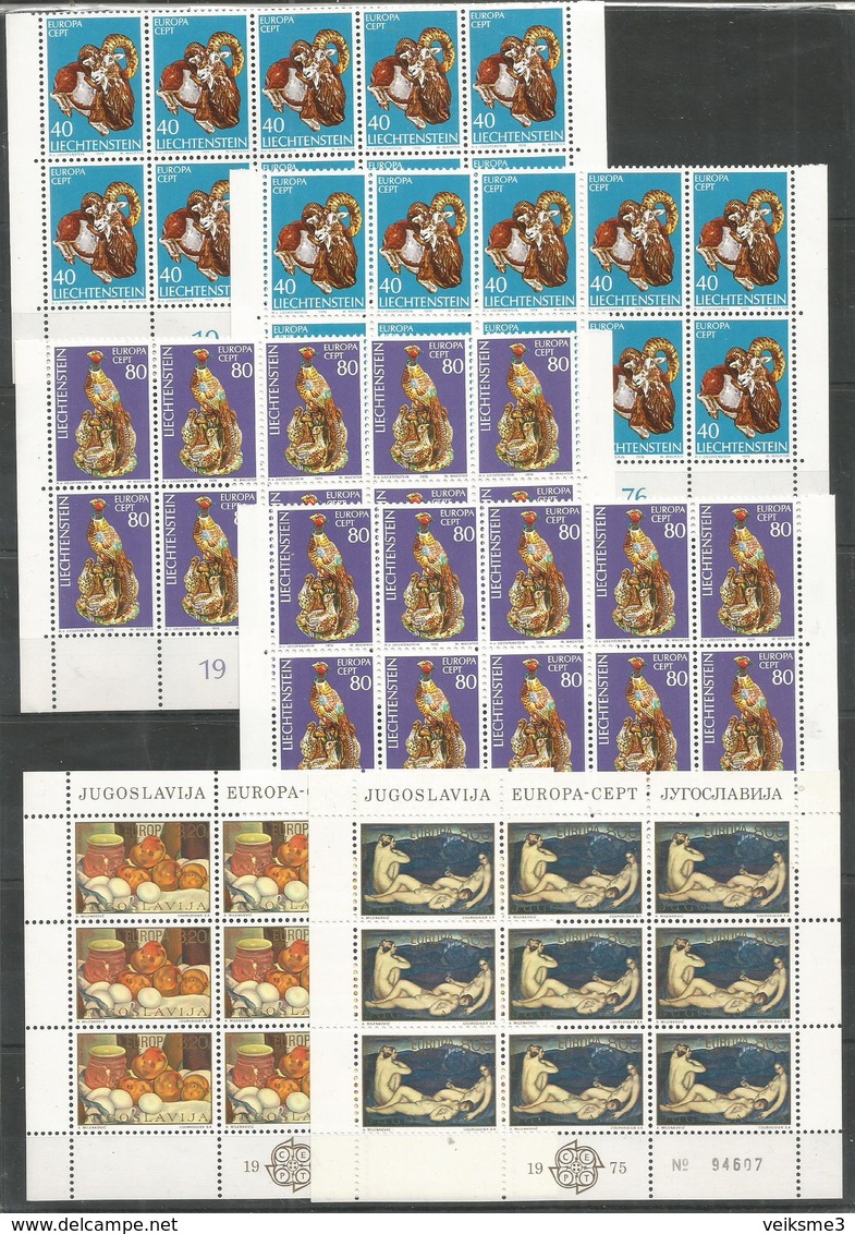 2 Pcs LIECHENSTEIN -  YUGOSLAVIA - MNH -Europa-CEPT -  Art - 1975 - 1976 - 1975