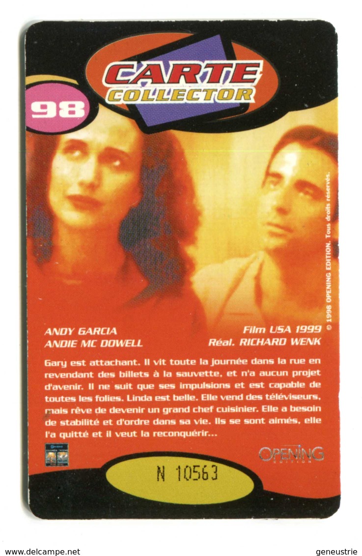 Carte VIDEO FUTUR - N°98 - Film De Cinéma - Gary & Linda - Andy Garcia - Abonnement