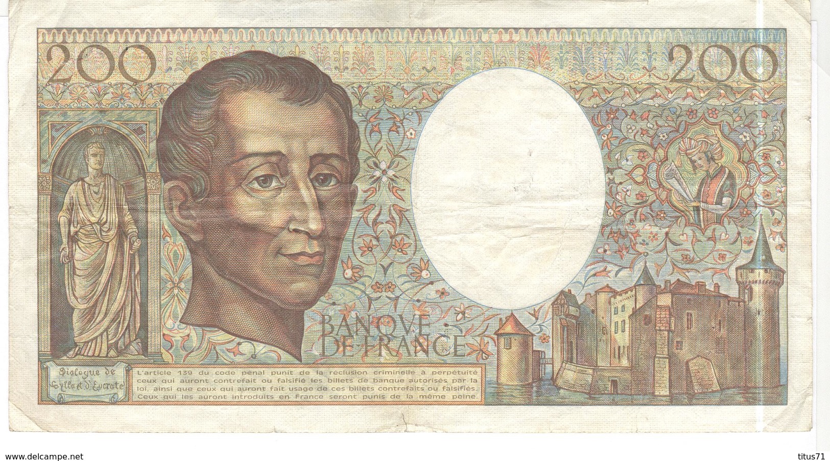 Billet De 200 Francs France Montesquieu 1981 - 200 F 1981-1994 ''Montesquieu''