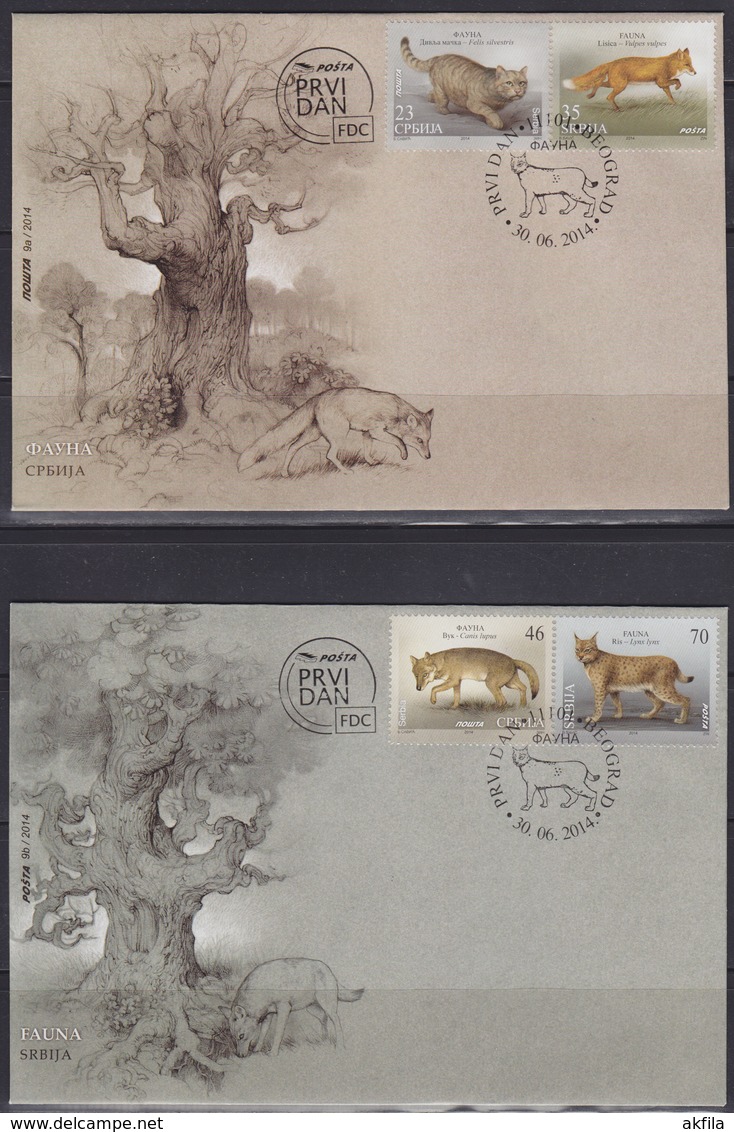 Serbia 2014 Wild Animals - Fauna, FDC - Serbie