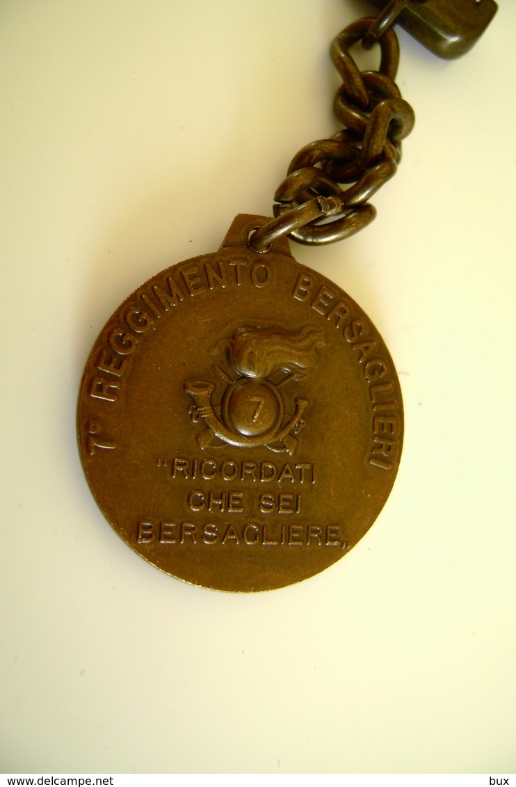 BERSAGLIERE 7° REGGIMENTO BERSAGLIERI    MILITARE  KEYRING PORTACHIAVI PORTE-CLEFS  MEDAGLIA  MED - Other & Unclassified