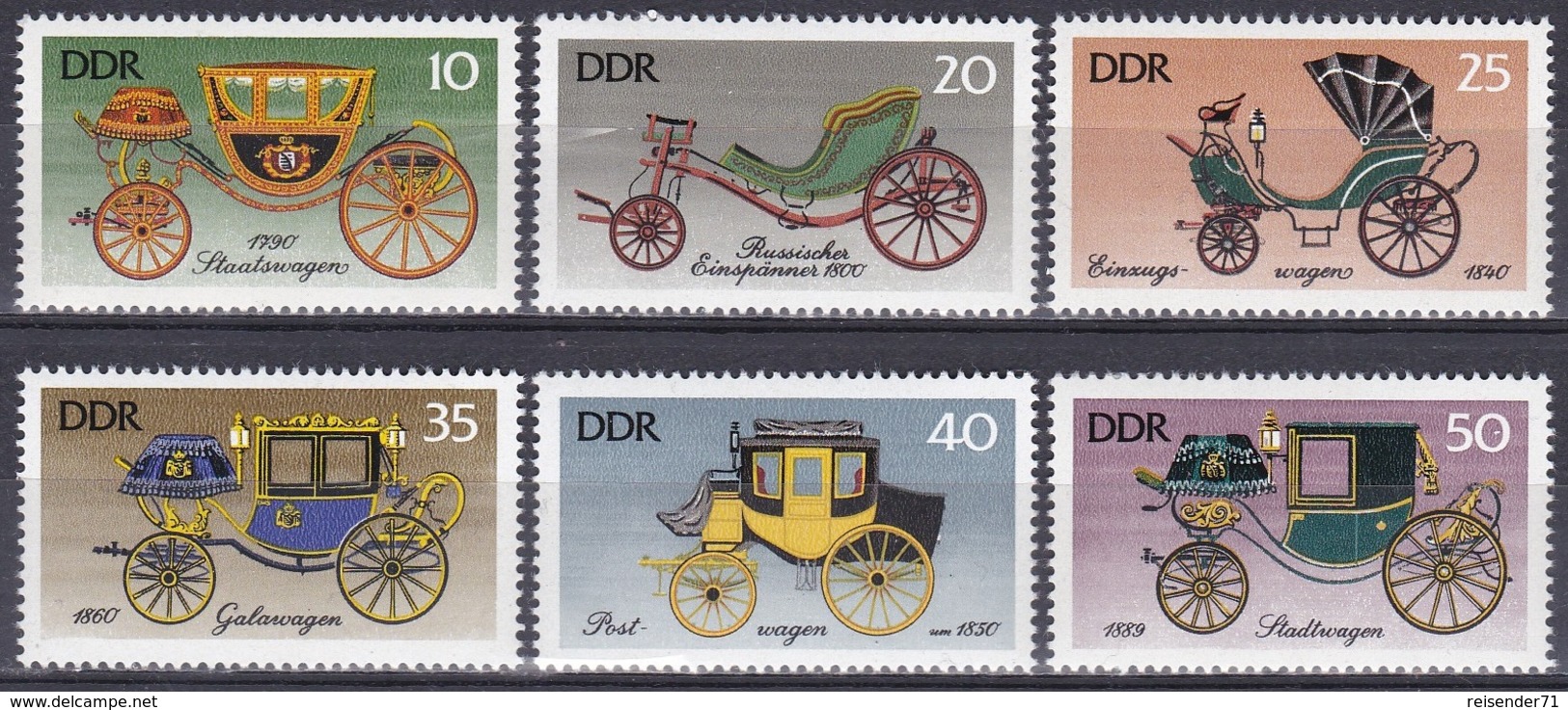 Deutschland Germany DDR 1976 Transport Verkehr Traffic Fahrzeuge Kutschen Carriages Coaches, Mi. 2147-2 ** - Ungebraucht