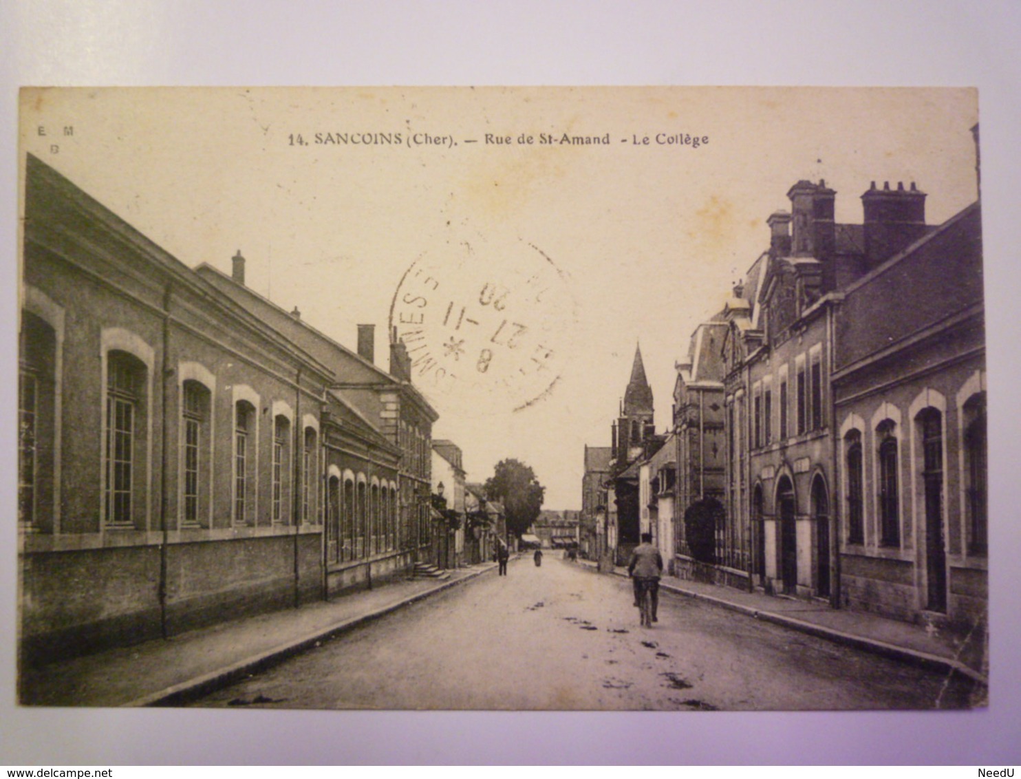 SANCOINS  (Cher)  :  Rue De Saint-Amand  -  Le Collège   1920   XXX - Sancoins