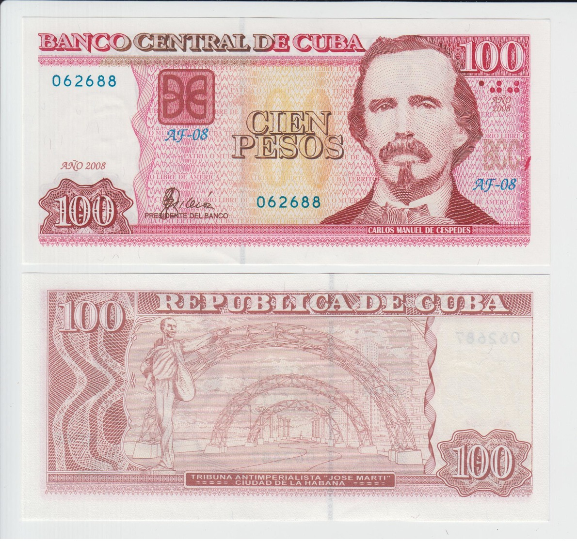 CUBA 100 Pesos P 129 D 2008 UNC - Cuba