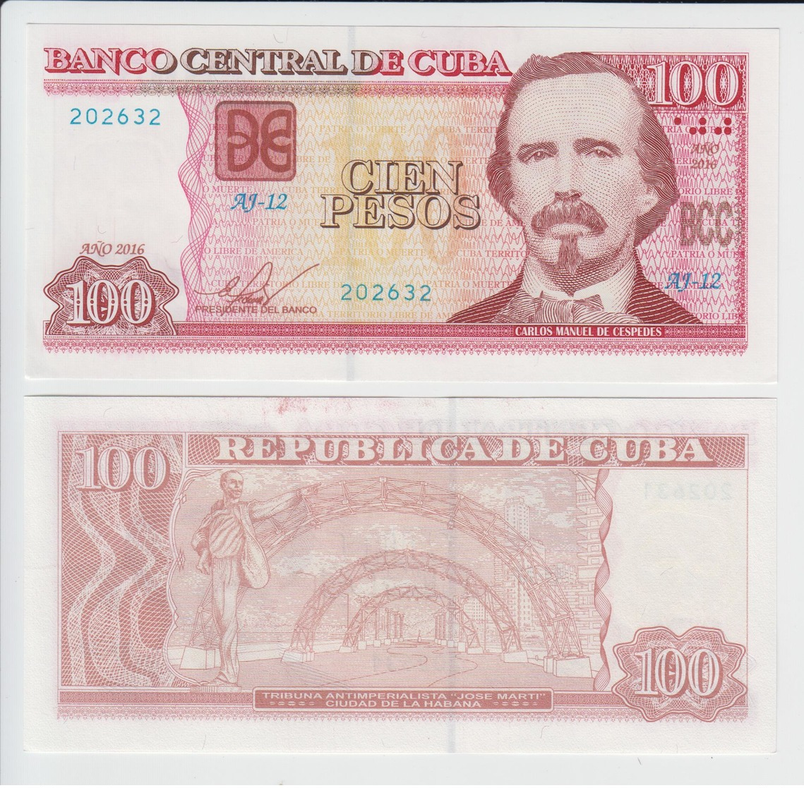 CUBA 100 Pesos P 129 H 2016 UNC - Cuba