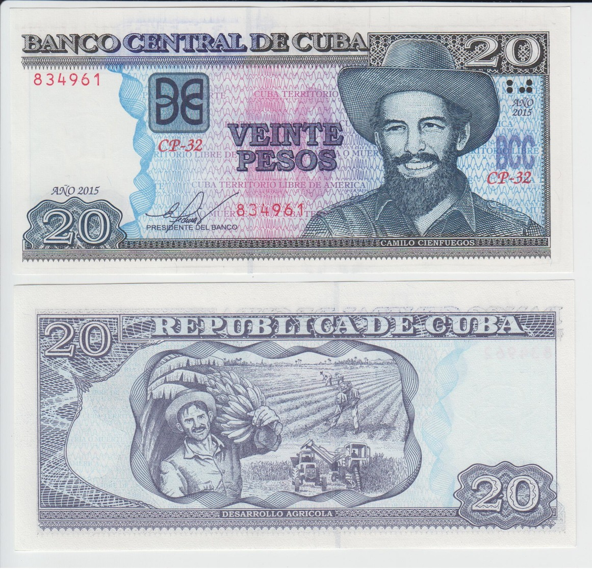 CUBA 20 Pesos P 122 J 2015 UNC - Cuba